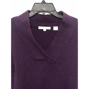 Pria Ribbed Long Sleeve Pullover Sweater Purple 100% Cotton Women’s Large L